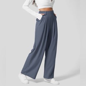 HALARA HIGH WAISTED WIDE LEG CASUAL PANTS